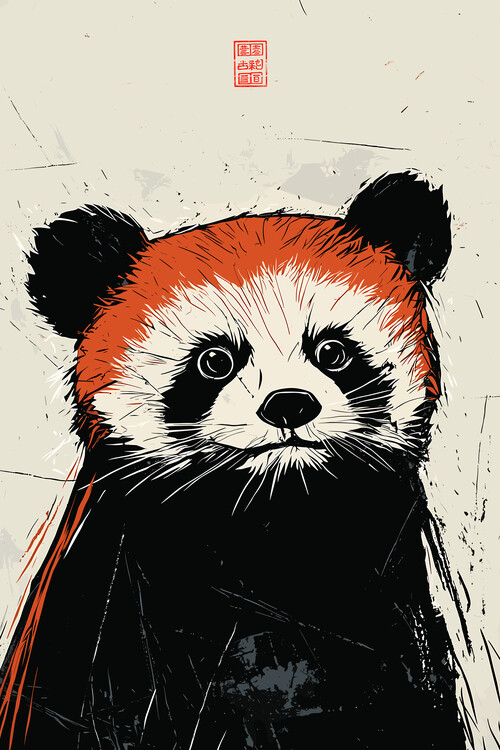Poster Endangered Animals: The Curious Panda Bear