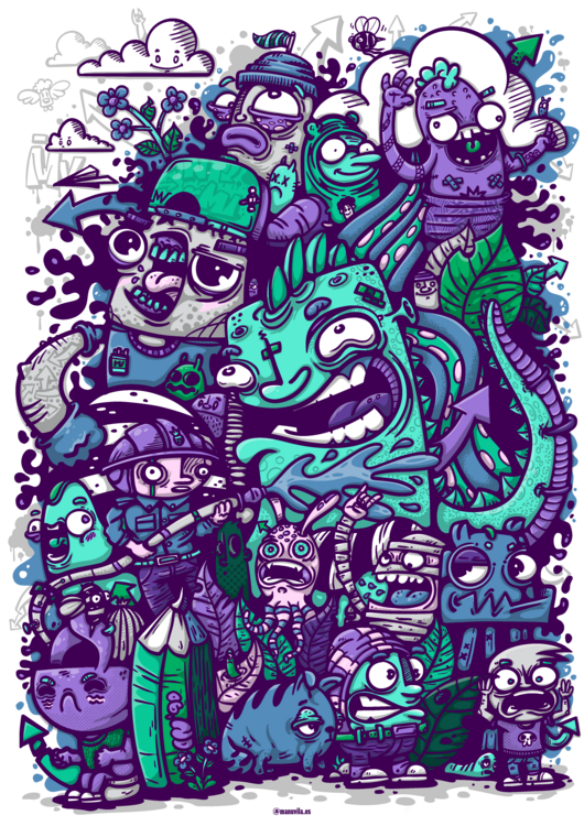 T-shirt Creative Chaos in Purple