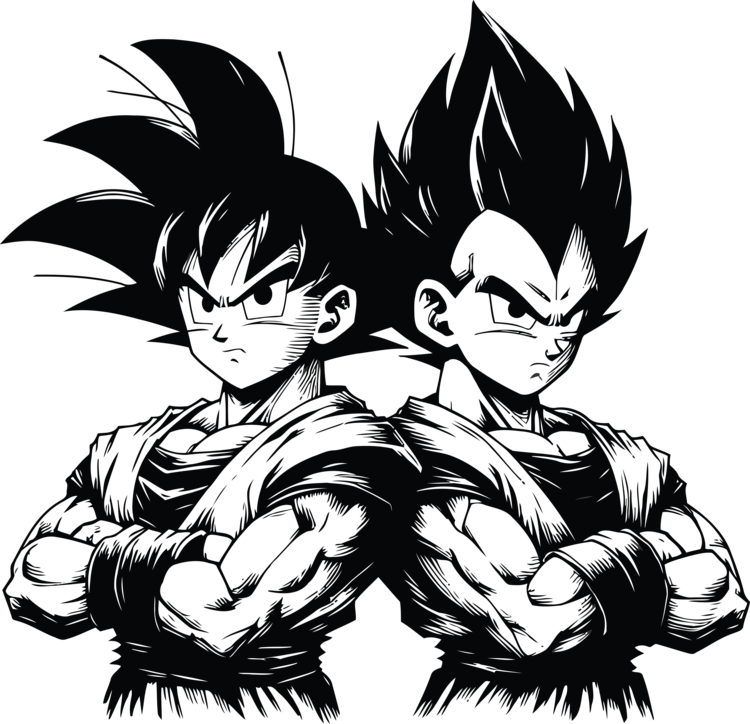 T-shirt Goku And Vegeta Monochrome T-Shirt