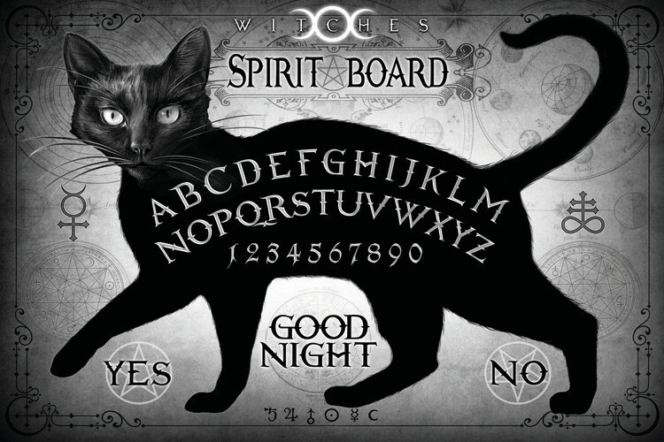 Canvas Print Black Cat Spirit Board