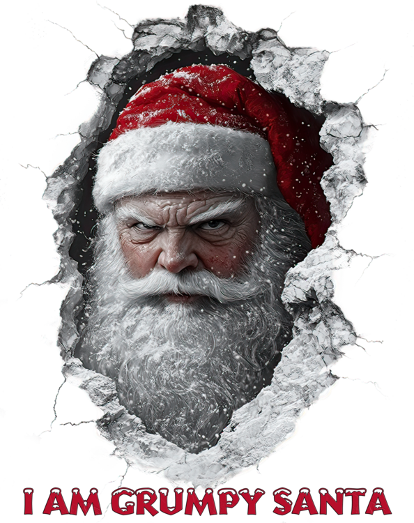 Плакат Grumpy Santa Father Christmas Xmas