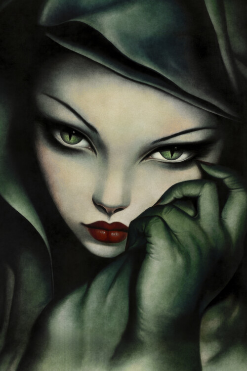 Плакат Cat Girl inspired by Tamara de Lempicka