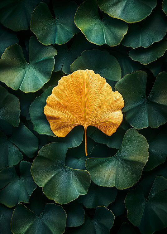Poster a yellow ginkgo