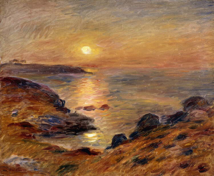Canvas Print The Setting of the Sun at Douarnenez; Couche de Soleil a Douarnenez, 1883