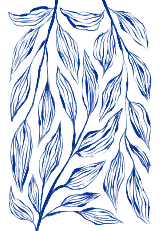 Poster Blue Ink Grass
