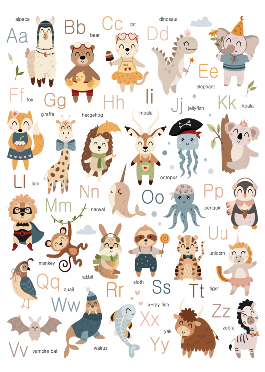 Poster Alfabet Kids Animals