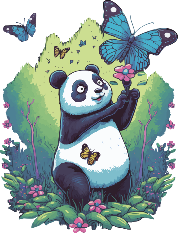 T-shirt Panda in the Enchanted Forest