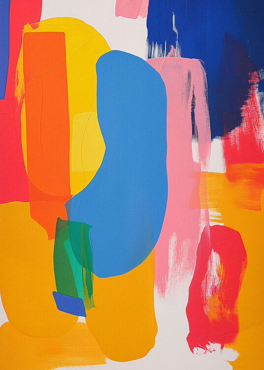 Juliste Happy color painting minimalist kid friendly style