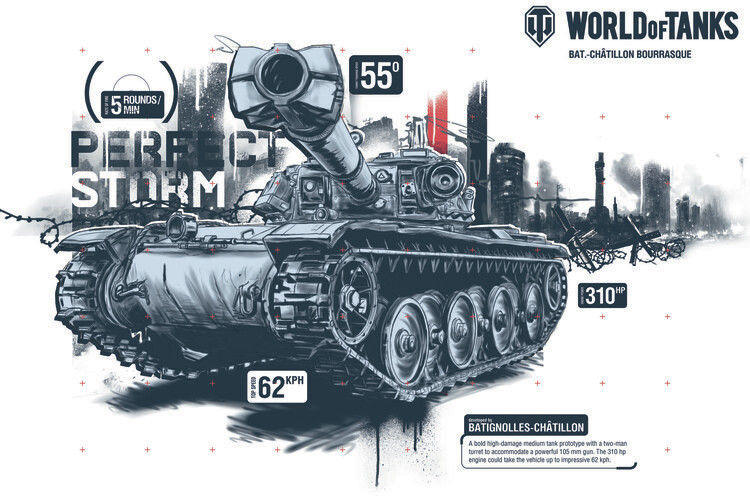 Εκτύπωση καμβά World of Tanks - Bat.-Châtillon Bourrasque