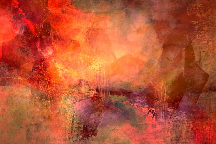 Плакат Late evening light - red and gold