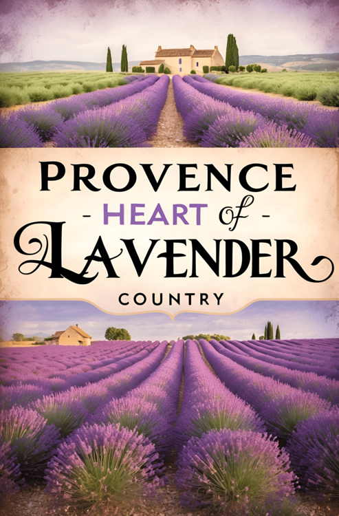 Plakat Provence Poster – Vintage Lavender Fields Art Print