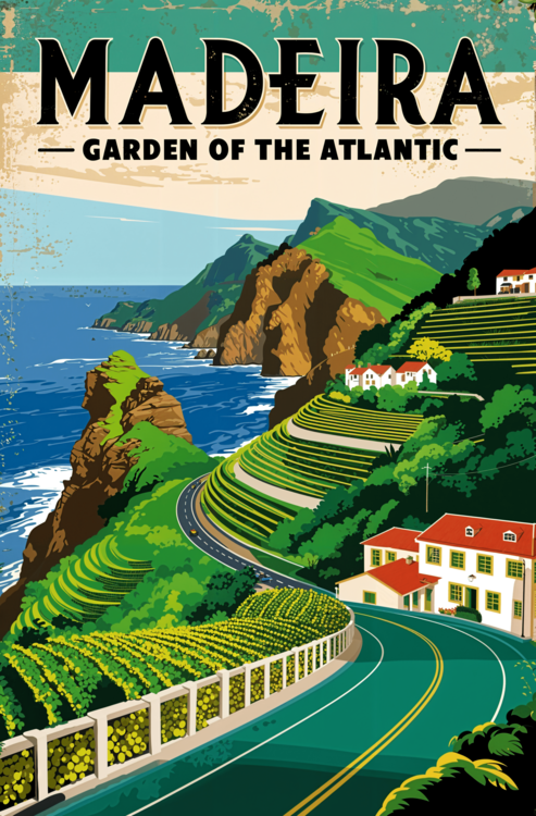 Juliste Madeira Vintage Poster – Garden of the Atlantic Art Print