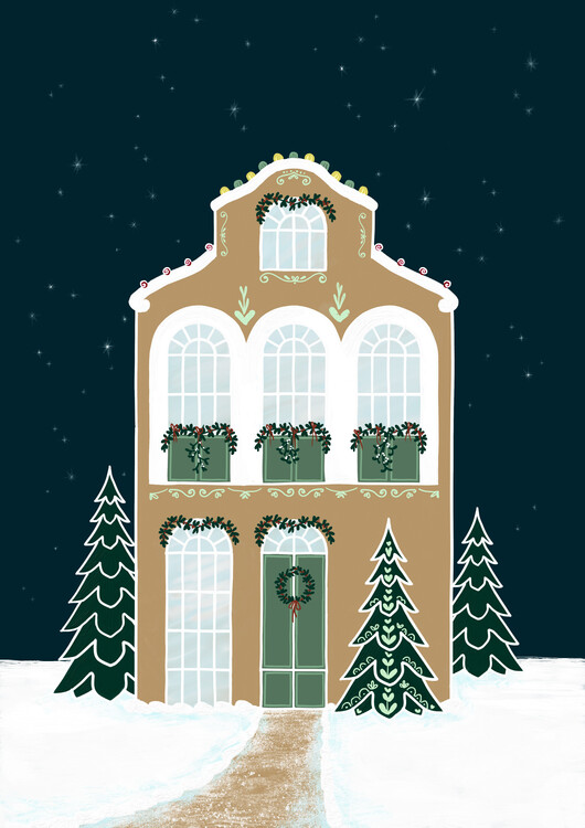 Плакат Starry gingerbread home