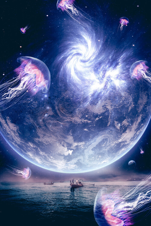 Poster Fishermen and the jellyfish dance