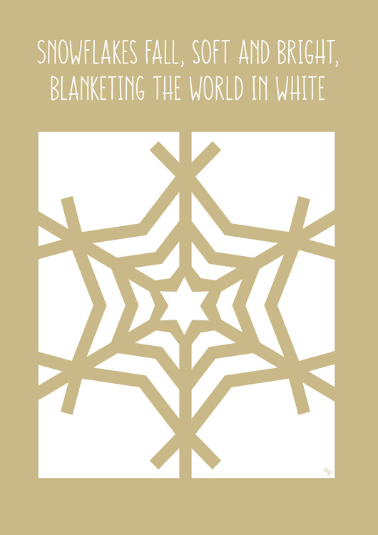 Plakat Golden Snowflake Xmas set