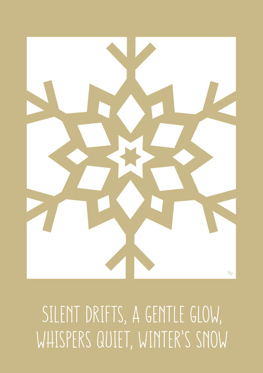 Plakat Golden Snowflake xmas set