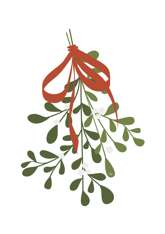Plakat Green Xmas Mistletoe