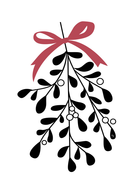 Plakat Black Xmas Mistletoe