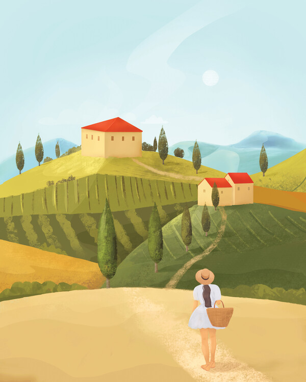 Poster Tuscany landscape, Italy