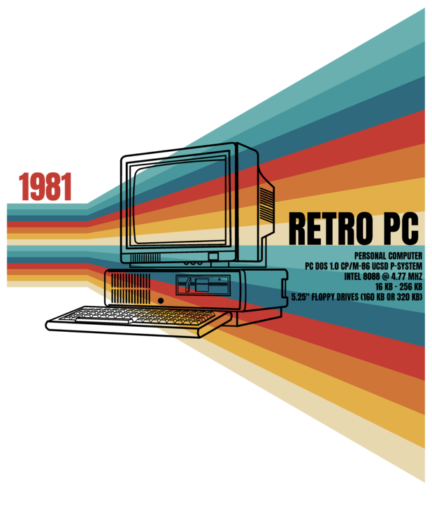 T-shirt Retro PC