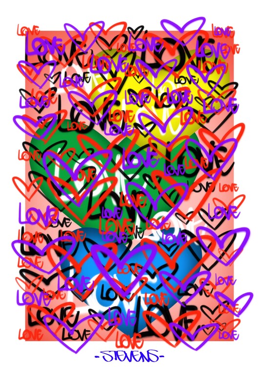 Poster Kleurrijke Liefdd