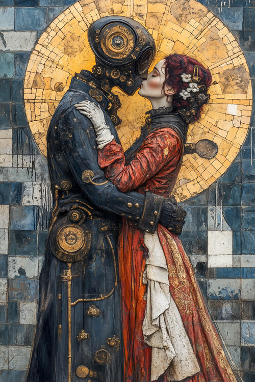 Poster Steampunk Kiss