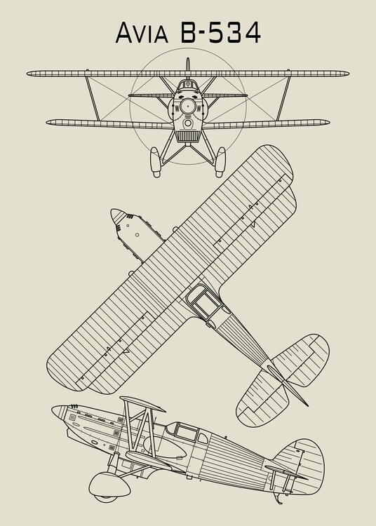 Póster This blueprint showcases the Avia B-534