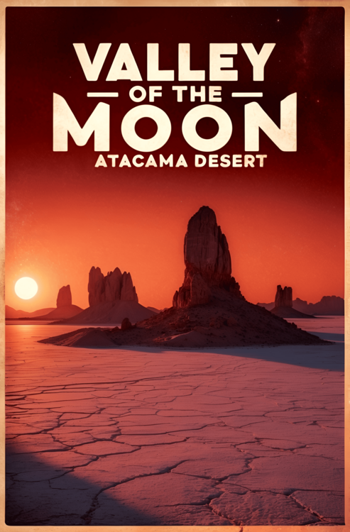 Juliste Atacama Desert Vintage Travel Poster – Gateway to the Stars