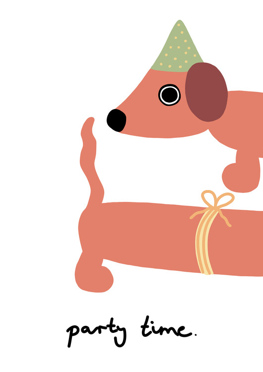 Vászonkép Party Time Dachshund