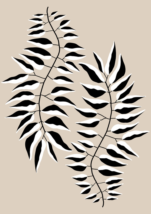 Poster Twigs on beige