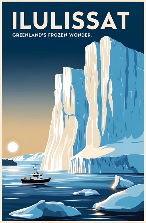 Αφίσα Vintage Travel Poster Ilulissat - Greenland's Frozen Wonder
