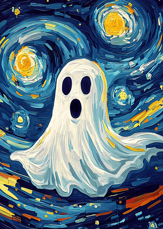 Poster Smiling Ghost Night Sky