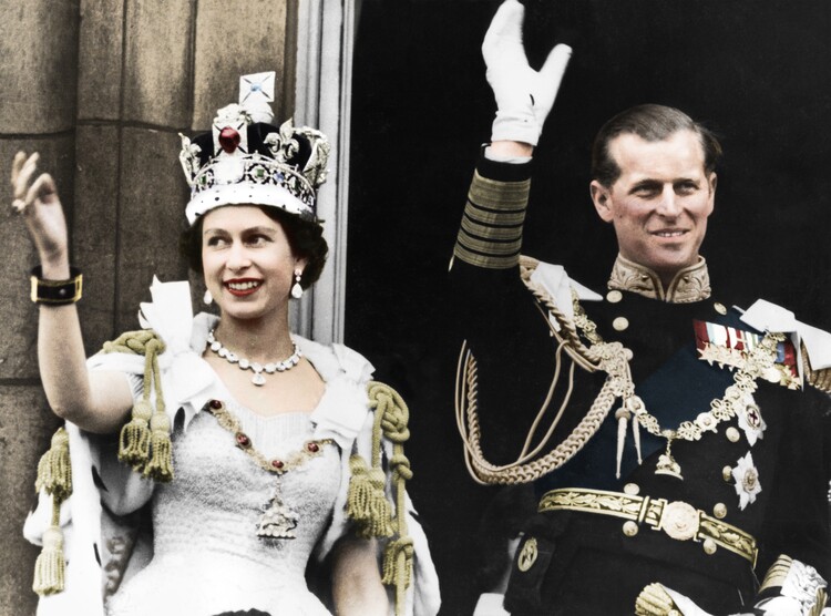 Canvas Print Queen Elizabeth II and the Duke of Edinburgh
