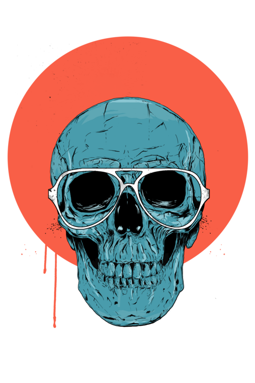 T-shirt Blue Skull
