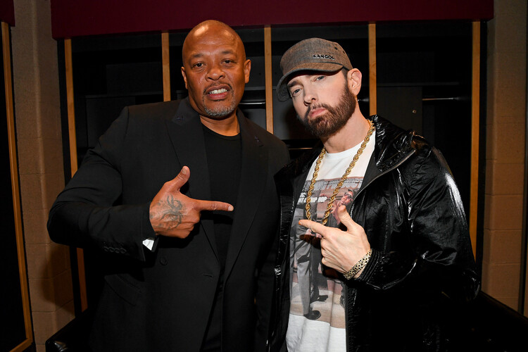 Poster Dr. Dre and Eminem at 36th Annual Rock & Roll Hall