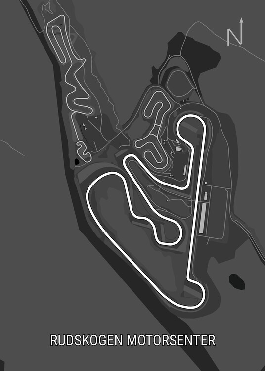 Плакат Detailed track map of Rudskogen Motorsener