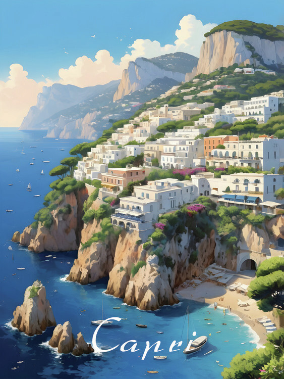 Plakát Capri Italy Coastline