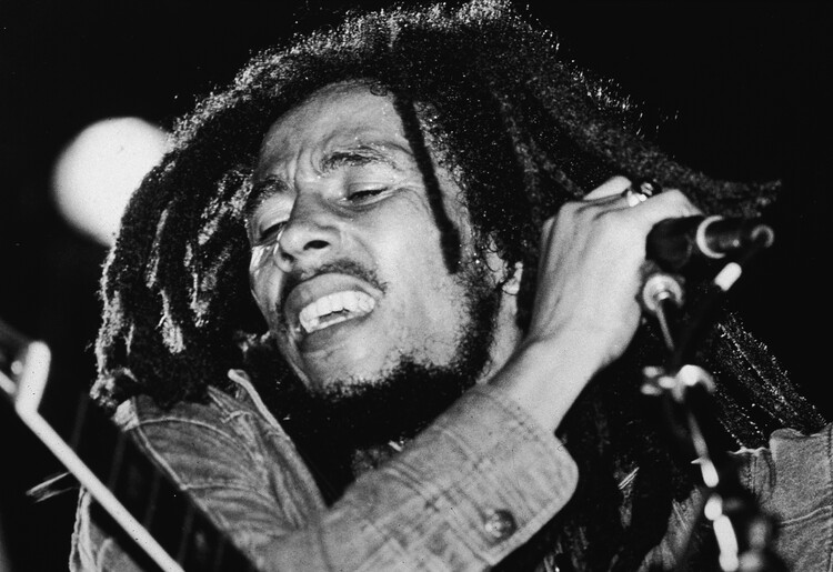 Canvas Print Bob Marley Performs On Stage