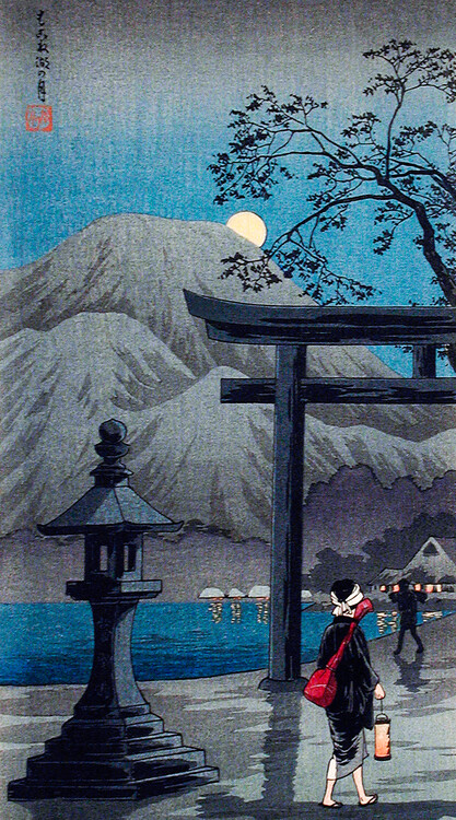 Plakat Hakone Lake in Moonlight (ca.1925)