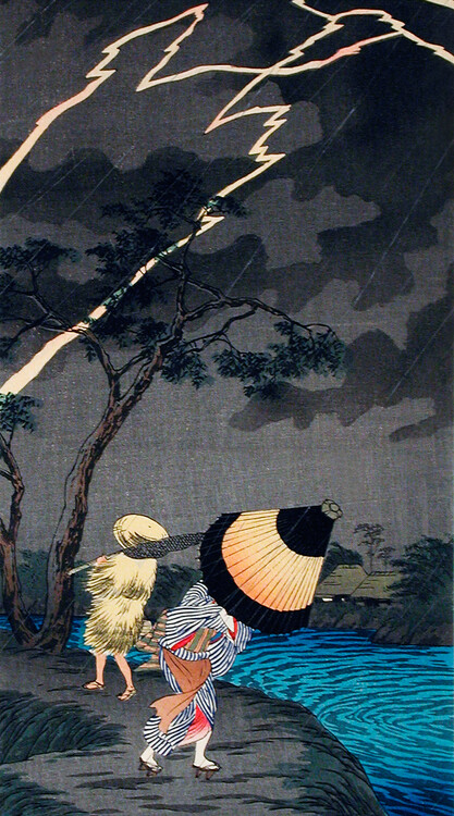 Poster Thunderstorm at Tateishi (ca.1924)