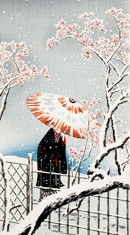 Canvas Print Plum Tree in Snow