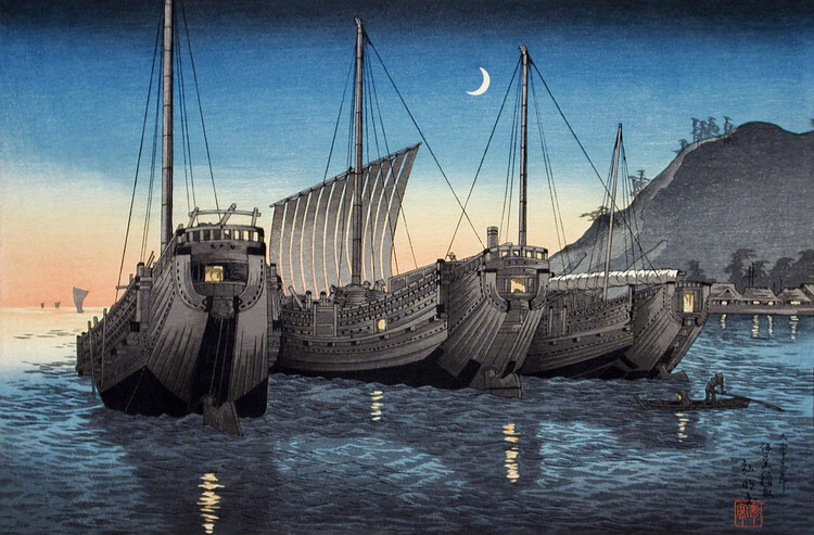 Slika na platnu Junks in Inatori Bay, Izu (1926)