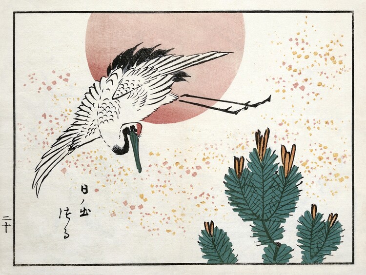 Canvas Print Japanese crane (1826–1869)