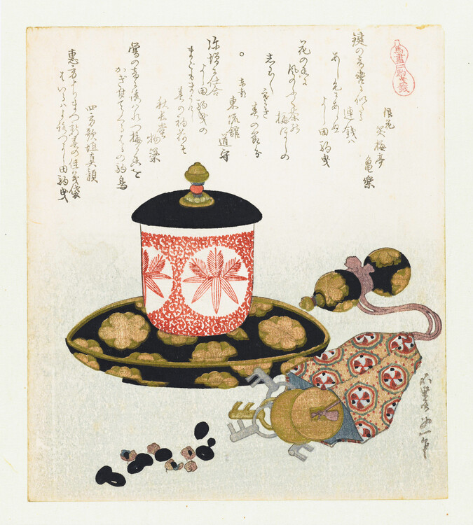 Canvas Print A comparison of Genroku poems and shells (1822)