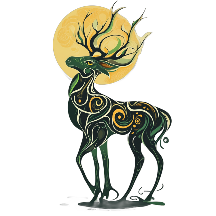 T-shirt Stylized Deer Illustration