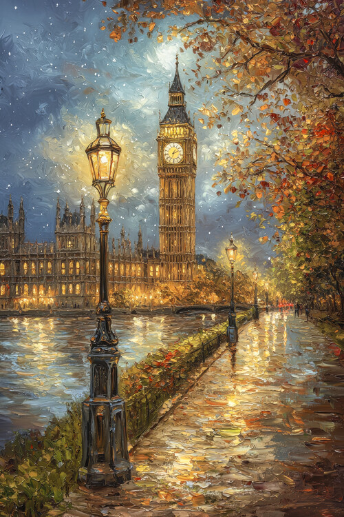 Poster Big Ben London on an Autumn Evening