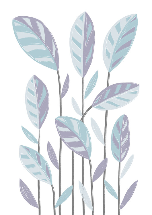 Plakát Funky Blue Plants