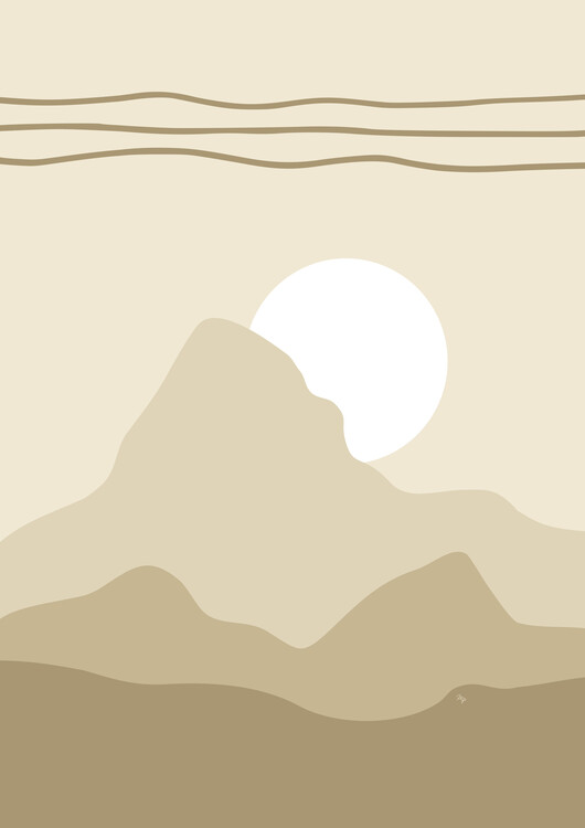 Poster Beige Hill View