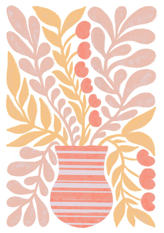 Bild auf Leinwand Orange Flower Vase