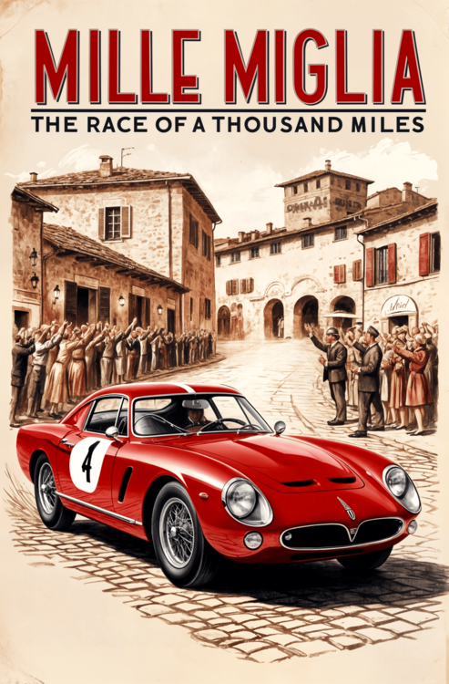 Poster Mille Miglia Poster: A Vintage Racing Legend